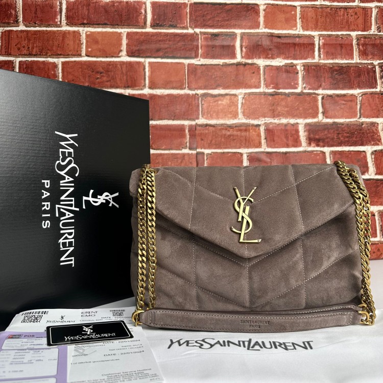 YVES SAİNT LAURENT PUFFER SÜET ORTA VİZON